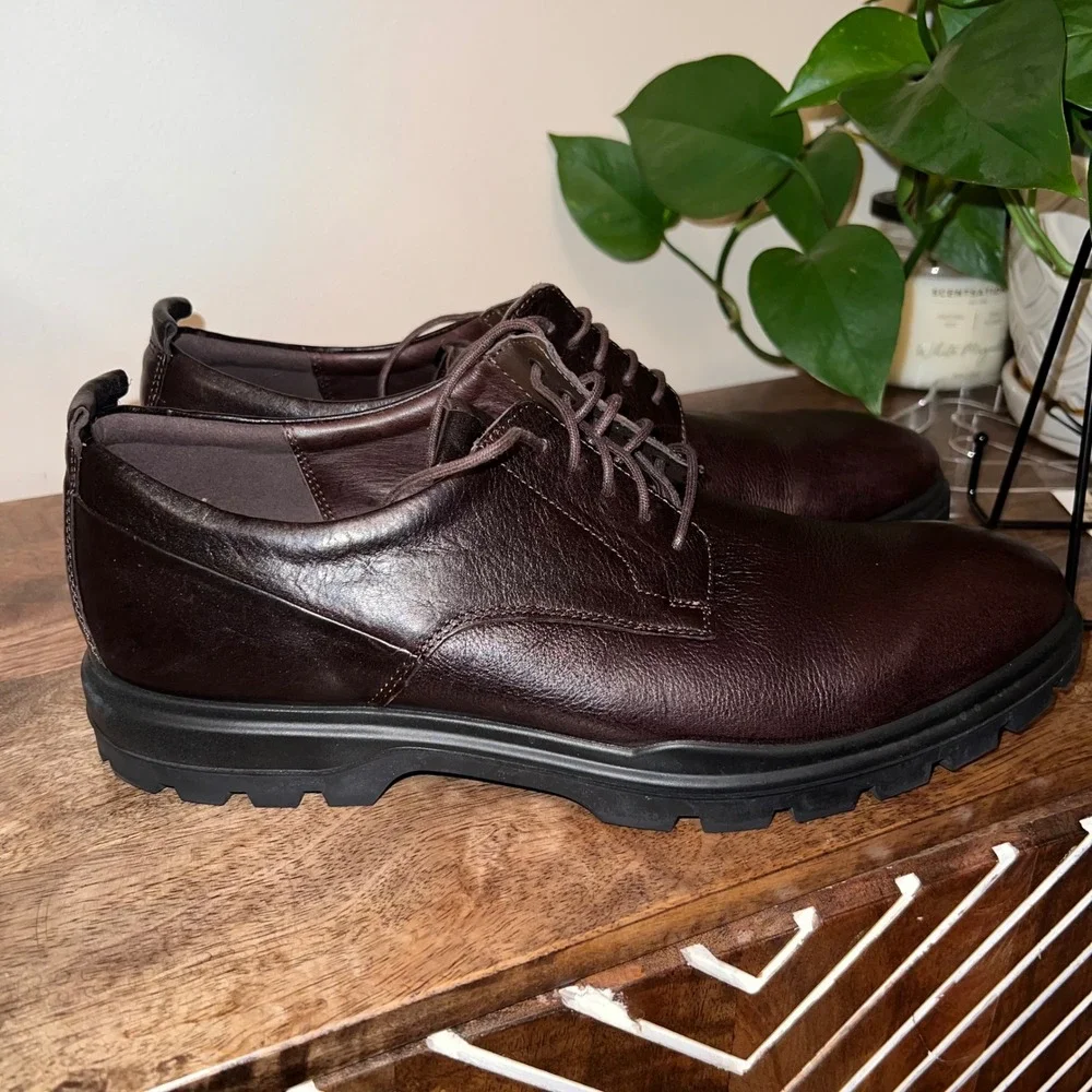 Ecco Citytray Avant Plains Toe Derby Oxford Mens 45/11-11.5 Shoes‎ Brown Leather